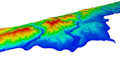  San Luis Obispo County coast: Around 17 billion points. 
Point cloud courtesy of Open Topography and PG&E.